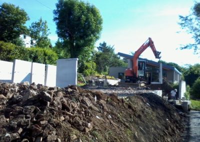 Mise en place d'un mur en béton